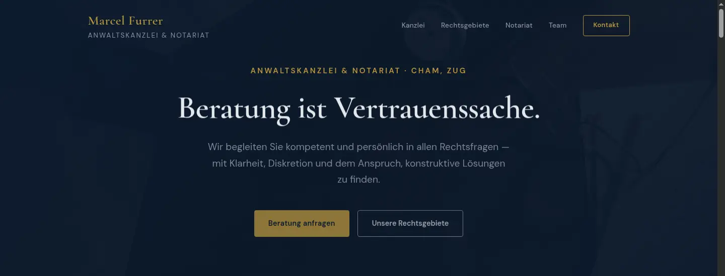 Webseite Anwaltskanzlei Furrer